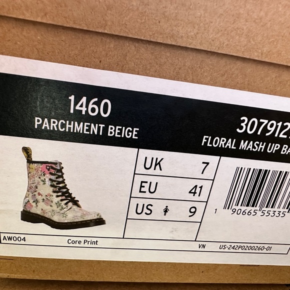 DR. MARTENS 1460 FLORAL MASH UP LEATHER LACE UP BOOTS - Picture 6 of 7